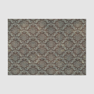 Vintage,damask,victorian,greybrown, black,gothic tissue paper