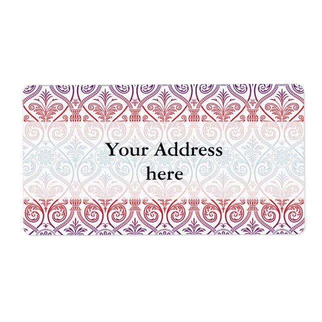 Vintage Damask Wallpaper - blue violet red (Front)