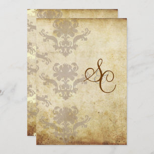 VINTAGE DAMASK WEDDING INVITATIONS