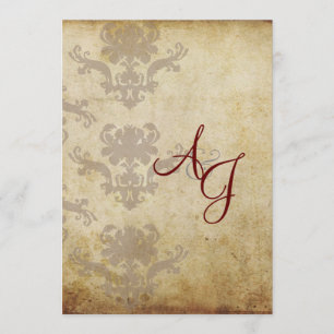 VINTAGE DAMASK WEDDING INVITATIONS