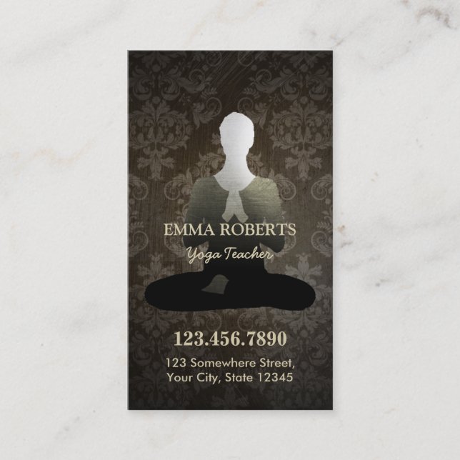 Vintage Damask Yoga & Mediation Loyalty Punch (Front)