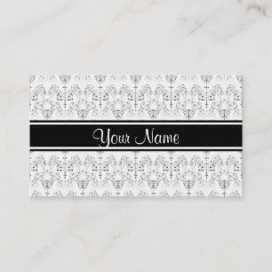 Vintage Damasks Wallpaper - black + your backgr. Business Card