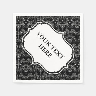 Vintage Damasks Wallpaper - white + your backgr. Napkin