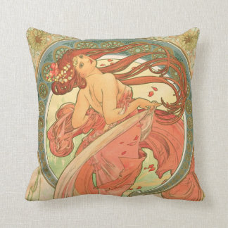 Vintage Dance by Alphonse Mucha Cushion