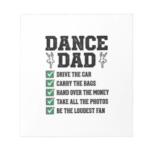 Vintage Dance Dad Checklist Shirt Design_1 Notepad