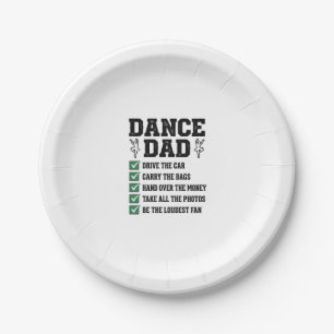 Vintage Dance Dad Checklist Shirt Design_1 Paper Plate