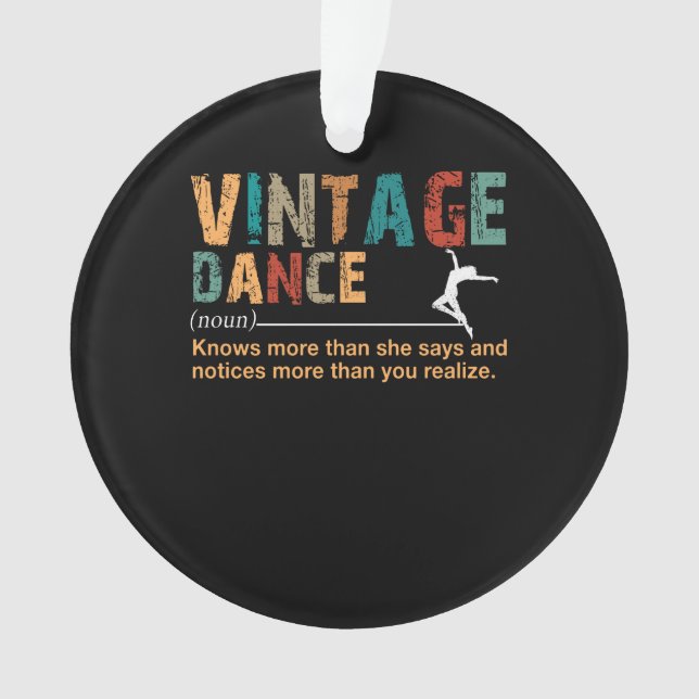 Vintage Dance Definition Dance Lover Gift Ornament (Front)