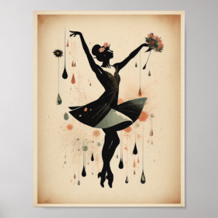 Vintage dance girl poster