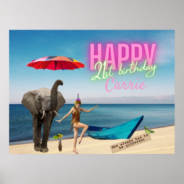 Vintage Dancer 21st Birthday Altered Art   Poster (Front)