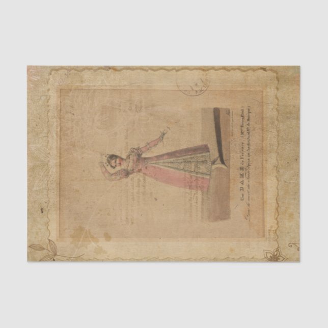 Vintage Dancer Collage Tissue Paper (Front)