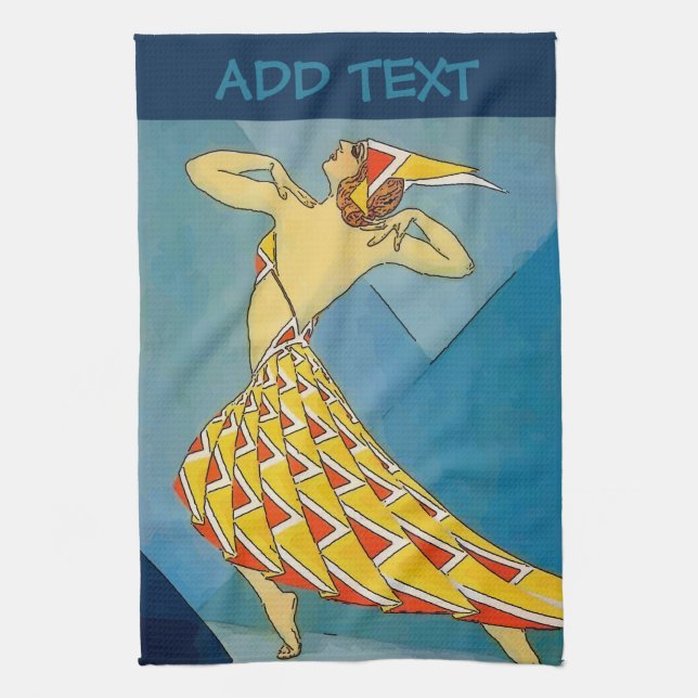 Vintage Dancer Tea Towel (Vertical)