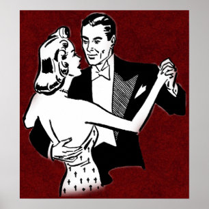 vintage dancing couple poster
