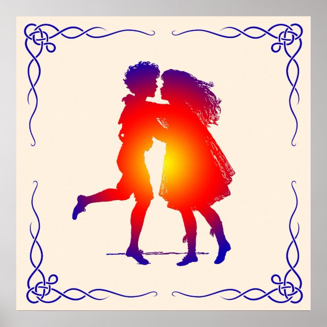 Vintage Dancing Couple Shining Poster (Front)