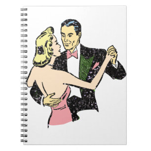 vintage dancing couple spiral notebook