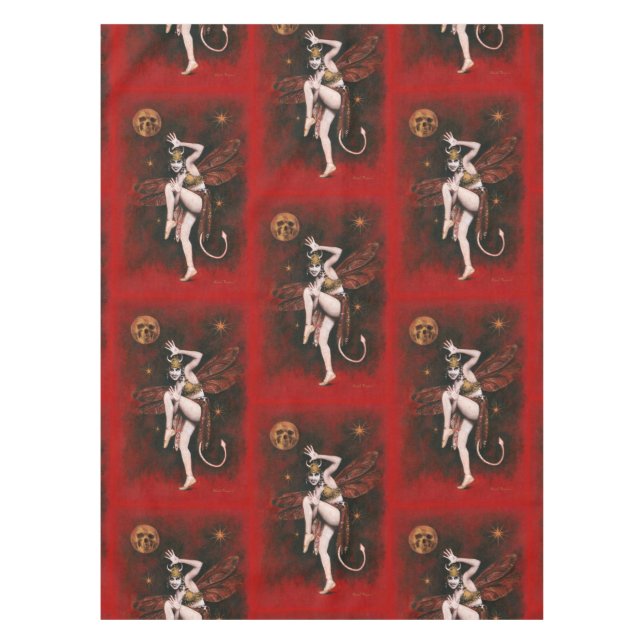 Vintage Dancing Devil Lady Table Cloth (Front)