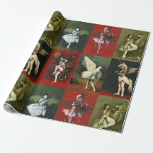 Vintage Dancing Imps Wrapping Paper