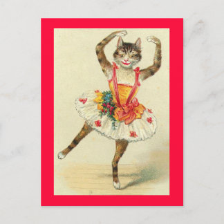 Vintage Dancing Kitty Postcard