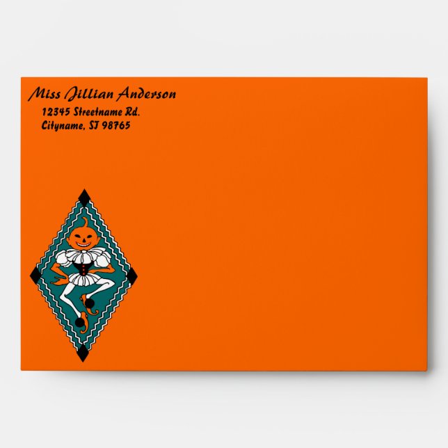 Vintage Dancing Pumpkin | Custom 5x7 Envelope (Front)