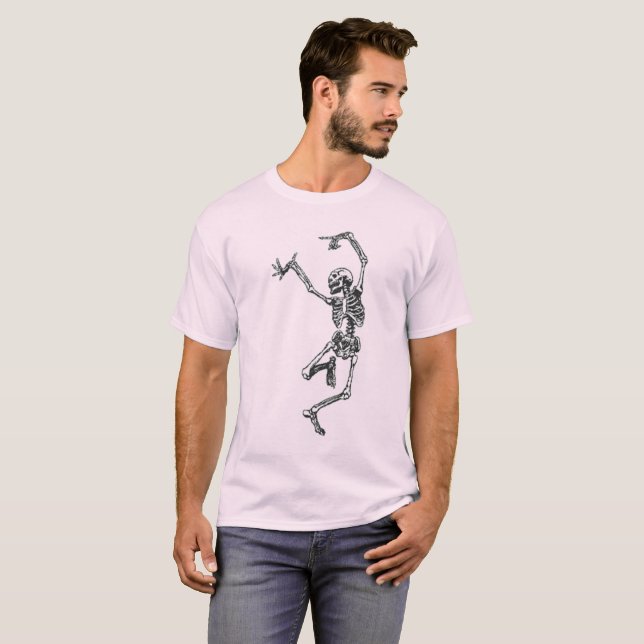 Vintage Dancing Skeleton Men's Basc T-Shirt (Front Full)