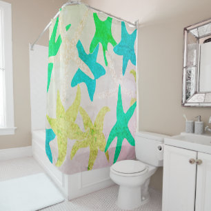 Vintage Dancing Starfish Shower Curtain