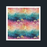 Vintage Dandelion Abstract Pattern (1) Napkin<br><div class="desc">Vintage dandelion abstract pattern table napkin featuring delicate seed heads layered over rich teal,  pink,  and muted purple watercolor textures. Dreamy and artistic with an ethereal mixed-media aesthetic,  this seamless design is ideal for botanical art lovers,  boho style fans,  nature enthusiasts,  and vintage-inspired decor admirers.</div>