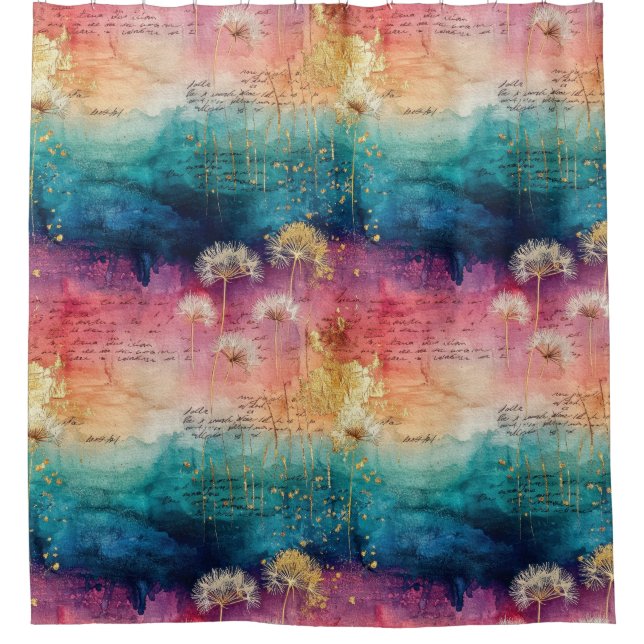Vintage Dandelion Abstract Pattern (1) Shower Curtain (Front)