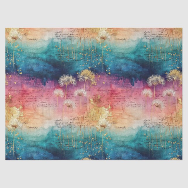 Vintage Dandelion Abstract Pattern (1) Tissue Paper (Front)