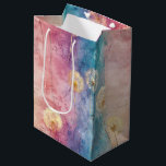 Vintage Dandelion Abstract Pattern (3) Medium Gift Bag<br><div class="desc">Vintage dandelion abstract pattern gift bag featuring delicate seed heads layered over rich teal,  pink,  and muted purple watercolor textures. Dreamy and artistic with an ethereal mixed-media aesthetic,  this seamless design is ideal for botanical art lovers,  boho style fans,  nature enthusiasts,  and vintage-inspired decor admirers.</div>