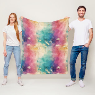 Vintage Dandelion Abstract Pattern (4) Fleece Blanket