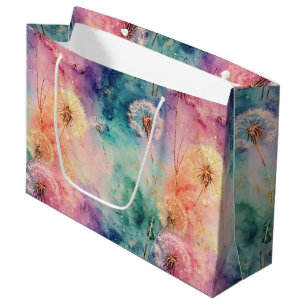 Vintage Dandelion Abstract Pattern (5) Large Gift Bag
