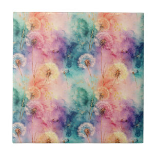 Vintage Dandelion Abstract Pattern (5) Tile