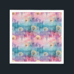 Vintage Dandelion Abstract Pattern (6) Napkin<br><div class="desc">Vintage dandelion abstract pattern table napkin featuring delicate seed heads layered over rich teal,  pink,  and muted purple watercolor textures. Dreamy and artistic with an ethereal mixed-media aesthetic,  this seamless design is ideal for botanical art lovers,  boho style fans,  nature enthusiasts,  and vintage-inspired decor admirers.</div>
