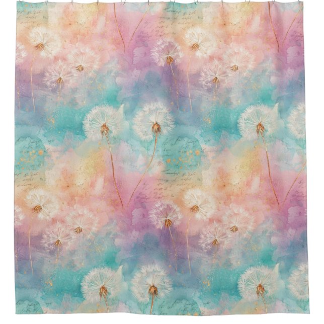 Vintage Dandelion Abstract Pattern (8) Shower Curtain (Front)
