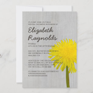 Vintage Dandelion Bridal Shower Invitations