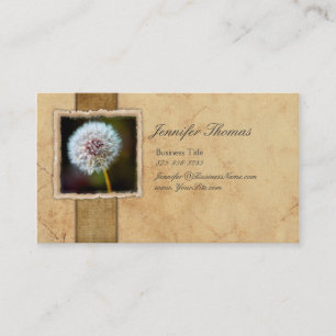 Vintage Dandelion Flower Business Card