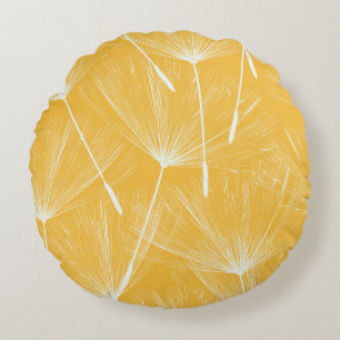 Vintage Dandelions: Seamless Pattern Round Cushion