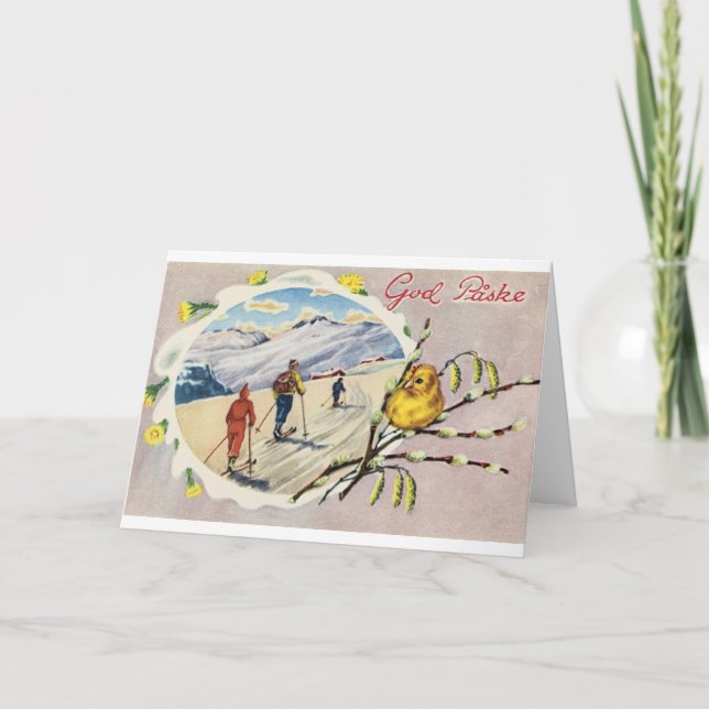 Vintage Danish Easter Card (Front)