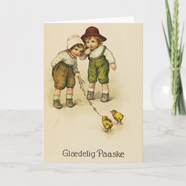 Vintage Danish Easter Card - Glædelig Paaske (Front)