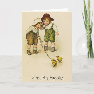 Vintage Danish Easter Card - Glædelig Paaske