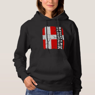 Vintage Danish Flag Denmark Pride Roots Heritage Hoodie