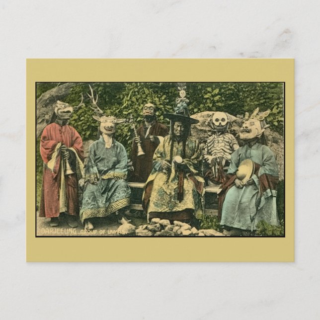 vintage Darjeeling, group of lamas Postcard (Front)