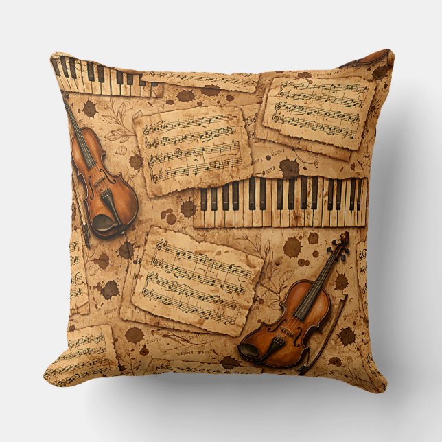 Vintage Dark Academia Aesthetic Patterns Cushion (Front)