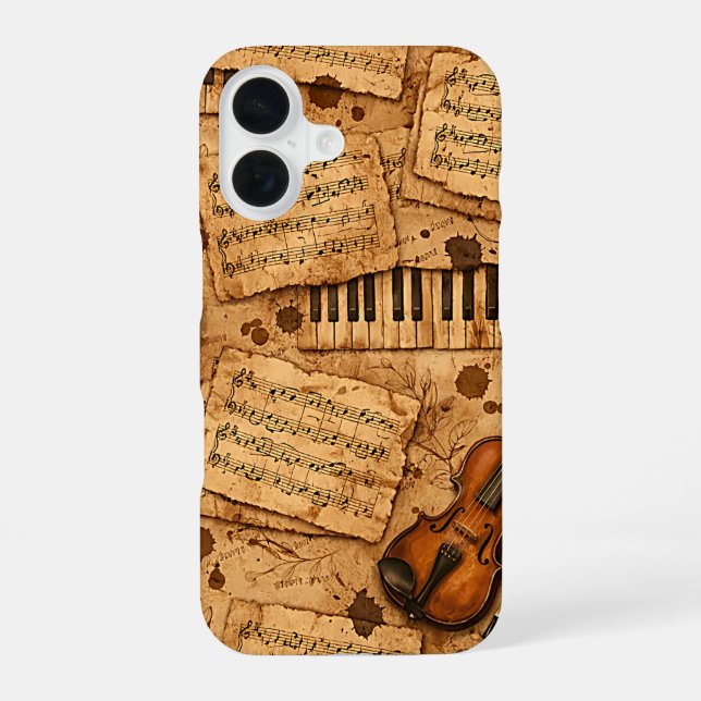 Vintage Dark Academia Aesthetic Patterns iPhone 16 Case (Back)
