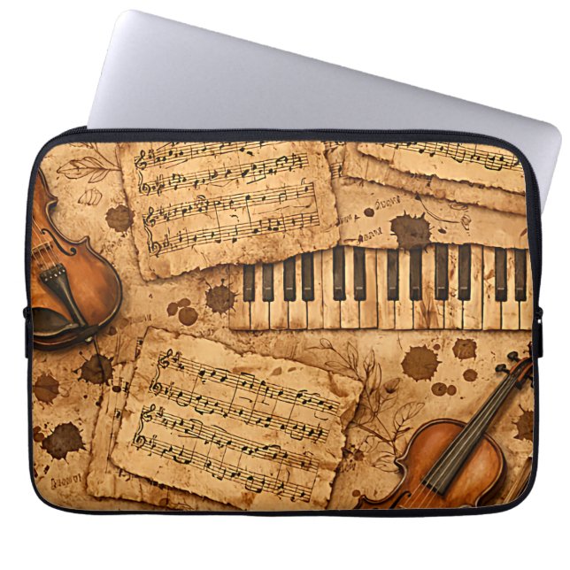 Vintage Dark Academia Aesthetic Patterns Laptop Sleeve (Front)