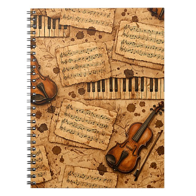 Vintage Dark Academia Aesthetic Patterns Notebook (Front)