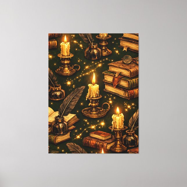 Vintage Dark Academia Magic Books  Canvas Print (Front)