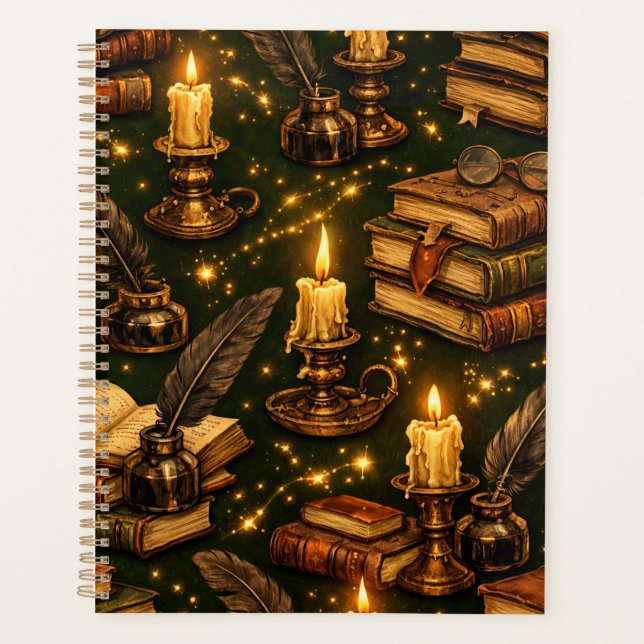 Vintage Dark Academia Magic Books  Planner (Front)