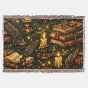Vintage Dark Academia Magic Books  Throw Blanket