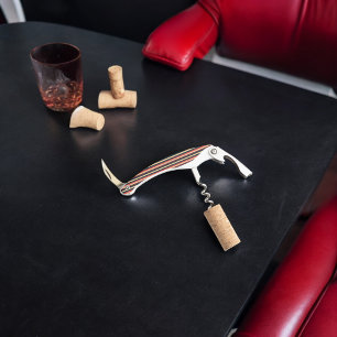 Vintage Dark Brown and Green Stripes Corkscrew