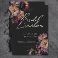 Vintage Dark Burgundy & Gold Floral Bridal Lunch